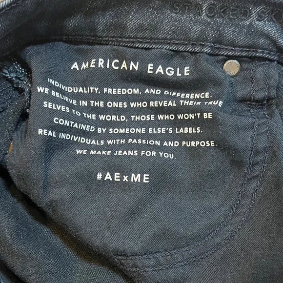 American Eagle Outfitters Men's Dark Gray/Black Skinny Jeans - Picture 3 of 10